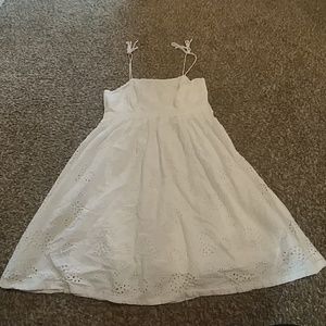 Mark white cotton cutout pattern dress